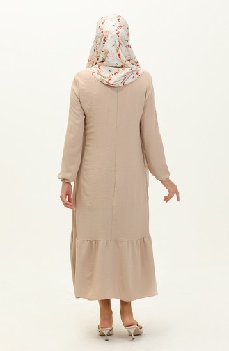 Beige İslamitische Jurk 6595-02