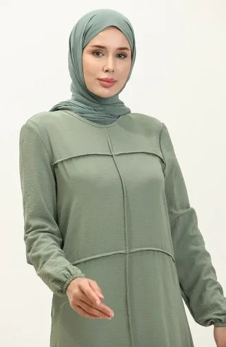 Aerobin Stoff geraffte Kleid 6595-05 Grün 6595-05