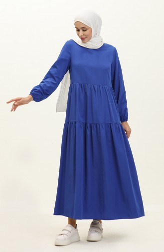 Geplooide Jurk 1084-01 Indigo 1084-01