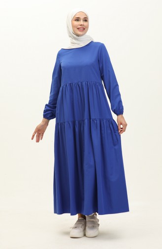 Geplooide Jurk 1084-01 Indigo 1084-01