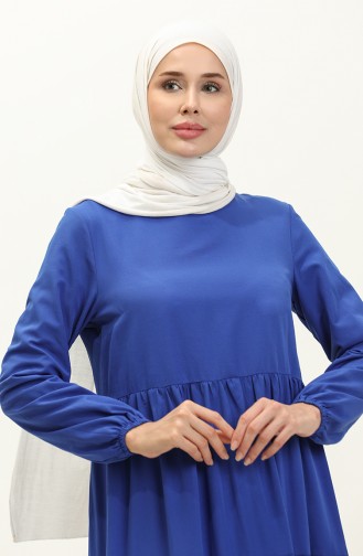 Geplooide Jurk 1084-01 Indigo 1084-01