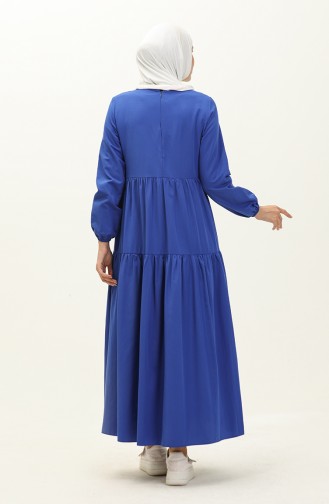 Geplooide Jurk 1084-01 Indigo 1084-01