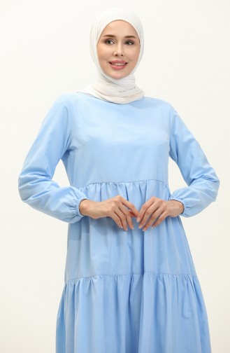 Shirred Dress 1084-02 Baby Blue 1084-02
