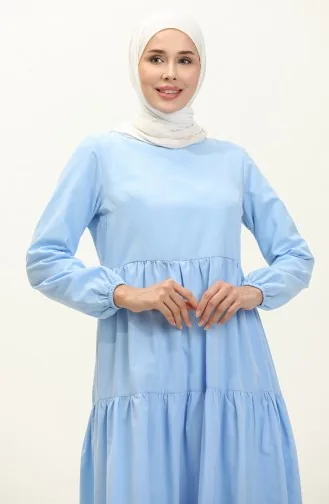 Robe Plissée 1084-02 Bleu Bébé 1084-02