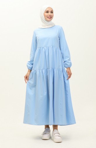 Shirred Dress 1084-02 Baby Blue 1084-02