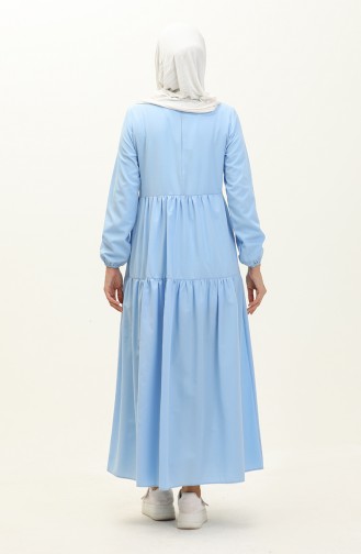 Shirred Dress 1084-02 Baby Blue 1084-02