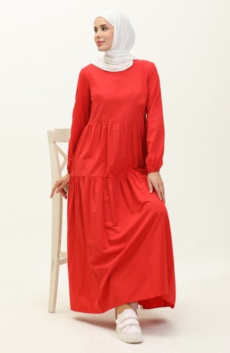 Robe Plissée 1084-03 Rouge 1084-03