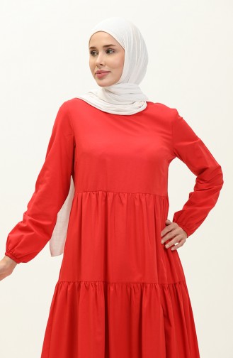 Gerafftes Kleid 1084-03 Rot 1084-03