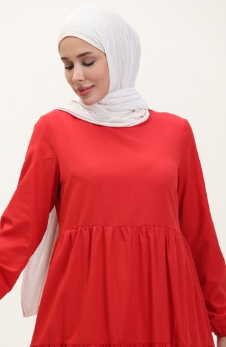 Robe Plissée 1084-03 Rouge 1084-03