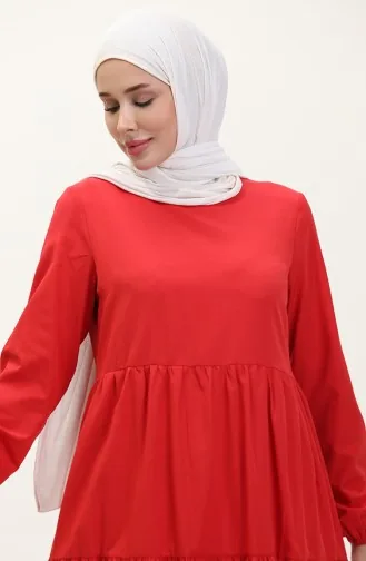 Gerafftes Kleid 1084-03 Rot 1084-03