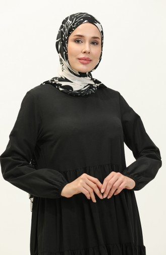 Gerafftes Kleid 1084-05 Schwarz 1084-05