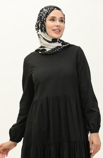 Gerafftes Kleid 1084-05 Schwarz 1084-05
