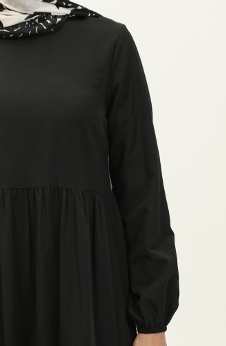 Gerafftes Kleid 1084-05 Schwarz 1084-05
