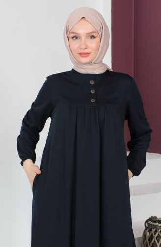 Robe-Kleid Mit Knöpfen 0705-07 Marineblau 0705-07