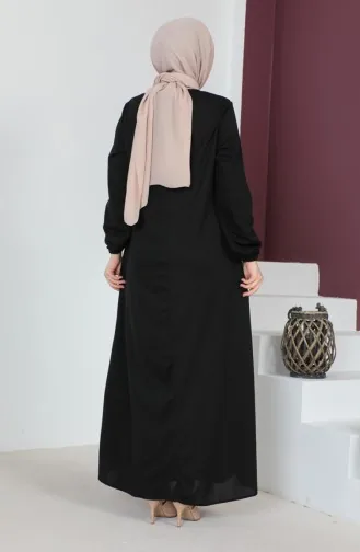 Robe-Kleid Mit Knopfdetail 0705-09 Schwarz 0705-09
