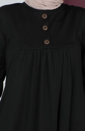 Robe-Kleid Mit Knopfdetail 0705-09 Schwarz 0705-09