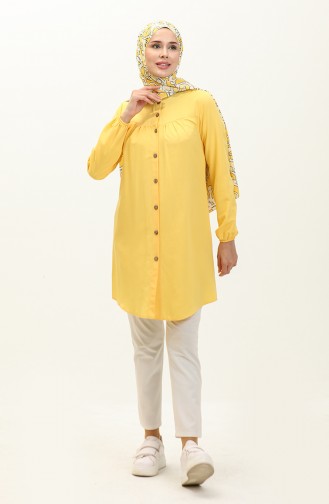 Buttoned Yoke Tunic 4060-02 Yellow 4060-02