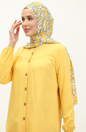 Buttoned Yoke Tunic 4060-02 Yellow 4060-02