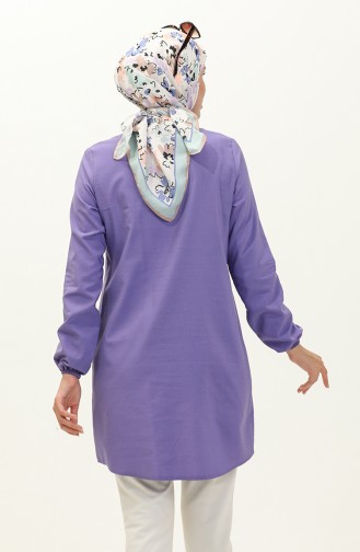 Buttoned Yoke Tunic  4060-03 Purple 4060-03