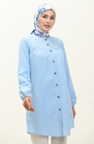 Buttoned Yoke Tunic 4060-04 Baby Blue 4060-04