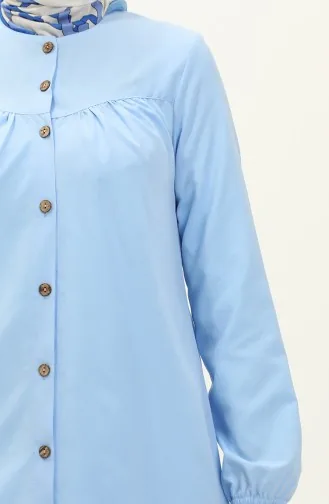 Buttoned Yoke Tunic 4060-04 Baby Blue 4060-04