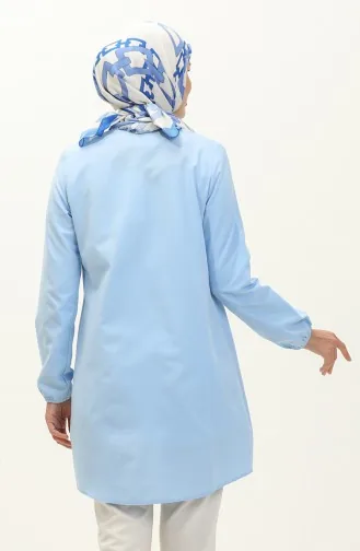 Buttoned Yoke Tunic 4060-04 Baby Blue 4060-04