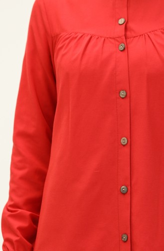 Buttoned Yoke Tunic 4060-05 Red 4060-05