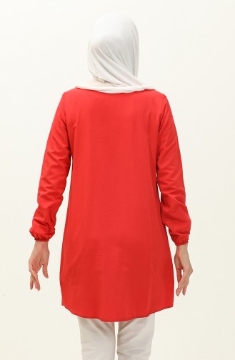 Buttoned Yoke Tunic 4060-05 Red 4060-05