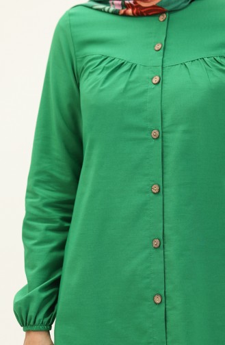 Yoke Buttoned Tunic 4060-07 Emerald Green 4060-07