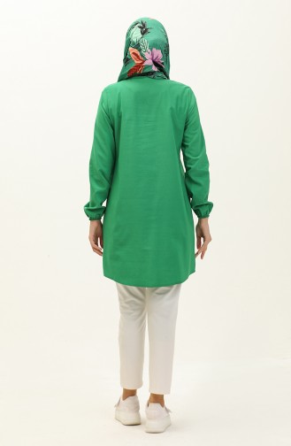 Yoke Buttoned Tunic 4060-07 Emerald Green 4060-07