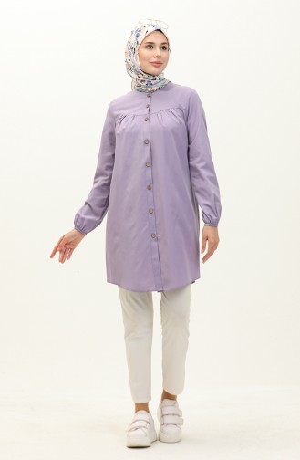 Buttoned Yoke Tunic  4060-08 Lilac 4060-08