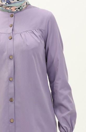 Buttoned Yoke Tunic  4060-08 Lilac 4060-08