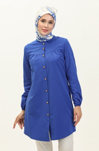 Buttoned Yoke Tunic  4060-09 Saxe 4060-09