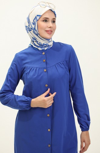 Buttoned Yoke Tunic  4060-09 Saxe 4060-09