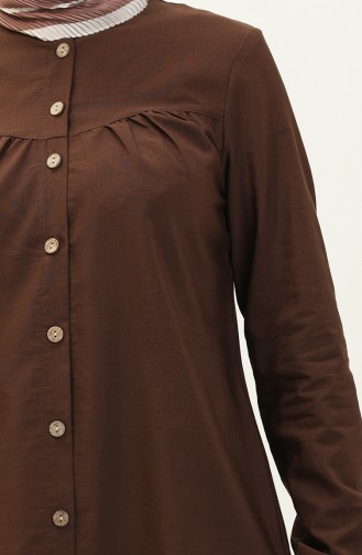 Buttoned Yoke Tunic 4060-10 Brown 4060-10