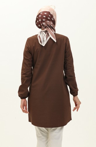 Buttoned Yoke Tunic 4060-10 Brown 4060-10