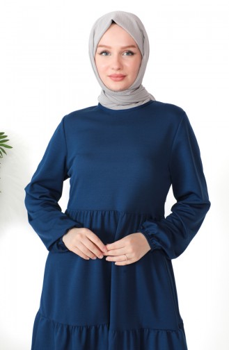 Büzgülü Tunik 0699-01 İndigo