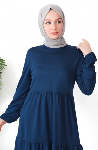 Büzgülü Tunik 0699-01 İndigo