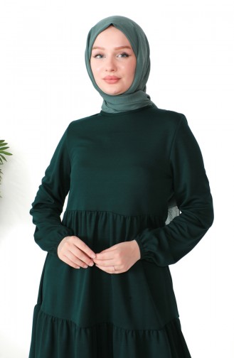 Büzgülü Tunik 0699-02 Zümrüt Yeşili