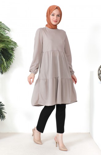 Gathered Tunic 0699-05 Beige 0699-05