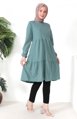 Gathered Tunic 0699-07 Green 0699-07