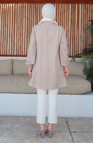 Crepe Fabric Tie Collar Tunic 0210-02 Mink 0210-02