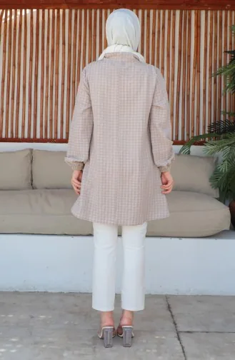Crepe Fabric Tie Collar Tunic 0210-02 Mink 0210-02