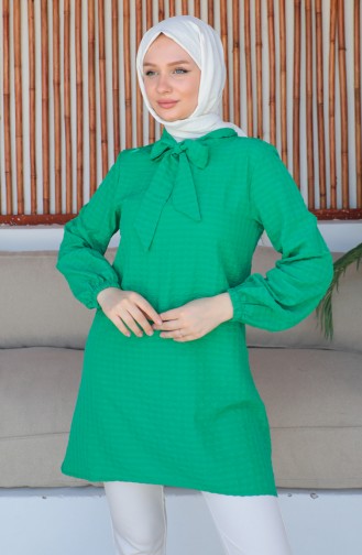 Crepe Sleeve Tie Tunic 0210-03 Green 0210-03