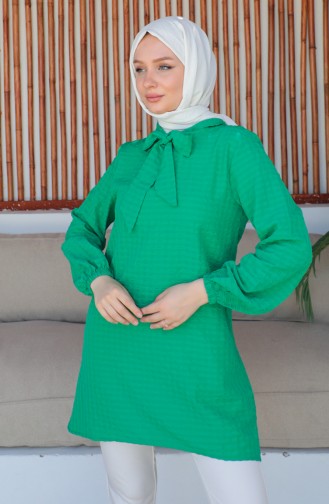 Crepe Sleeve Tie Tunic 0210-03 Green 0210-03