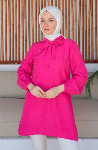 Crepe Sleeve Tie Tunic 0210-05 Fuchsia 0210-05