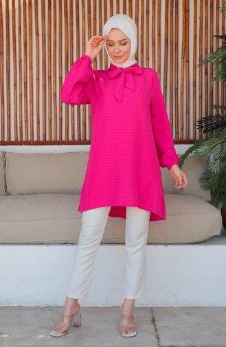 Crepe Sleeve Tie Tunic 0210-05 Fuchsia 0210-05