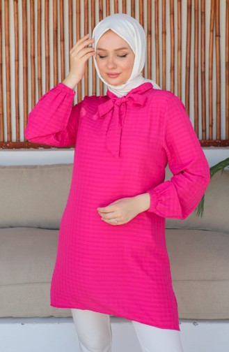 Crepe Sleeve Tie Tunic 0210-05 Fuchsia 0210-05