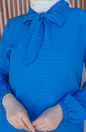Crepe Sleeve Tie Tunic 0210-06 İndigo 0210-06