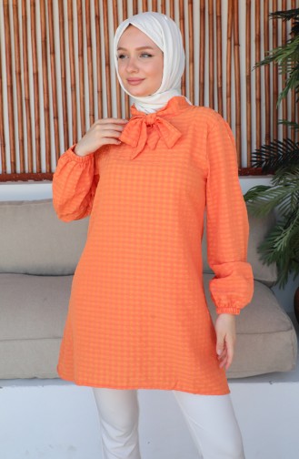 Crepe Sleeve Tie Tunic 0210-07 Orange 0210-07